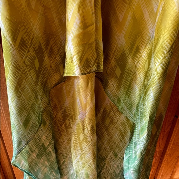 Amazingly beautiful Guess Los Angeles yellow and aqua hi-low dress! Side zipper! - Picture 4 of 7